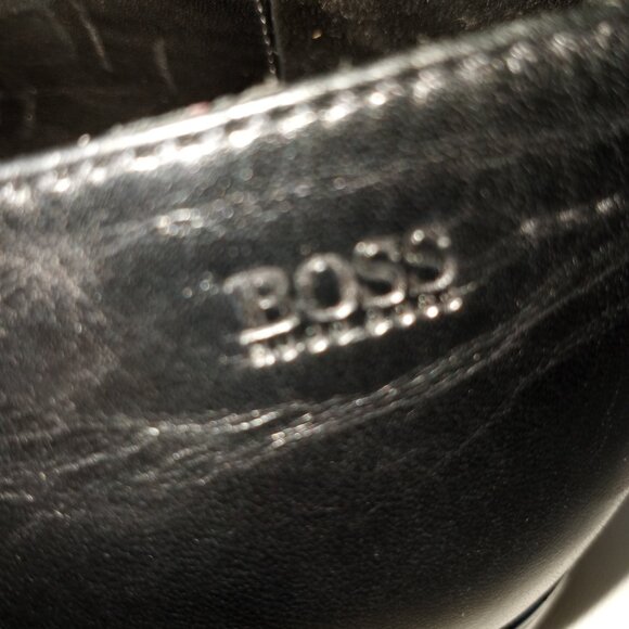 HUGO BOSS BLACK LEATHER DRESS SHOE LOAFER STYLE SIZE 11.5 MENS main image 6